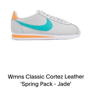 WMN Classic Cortez Leather 7.5 Pure platinum/jade